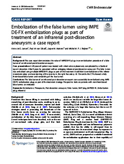 Peripheral embolization, CVIR Endovascular publication
