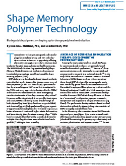 Peripheral embolization- Shape Memory Medical article- Endovascular Today - April 2021